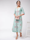 Allover Embroidered Pastel Semi-Festive Kurta