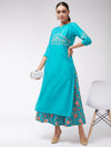 Embroidered 3/4th Sleeves Semi-Festive Kurta