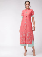 Bottom Embroidered Pastel Semi-Festive Kurta