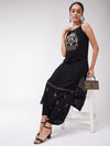 Sleeveless Embroidered Fusion Straight Fit Kurta