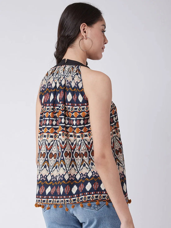 Ikat Tassel Top