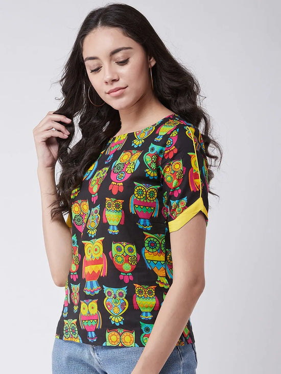 Owl Print Top