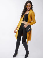 Solid Long Pointed Open Shrug-PKJ2040YLLW-S