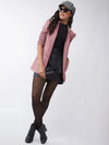 Solid Long Blazer With Ruched Sleeves-PKJ2038DYPNK-S