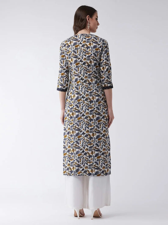 Muticolor Printed Yoke Straight Fit Kurta