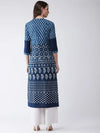 Indigo Printed Straight Fit Kurta