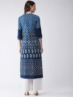 Indigo Printed Straight Fit Kurta