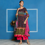 Mughal Flared Kurta With Tie-Dye Dupatta-PK4323-S