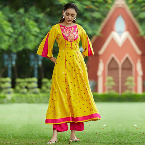 Embroidered Flamingo Kurta-PK4368-S