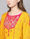 Embroidered Flamingo Kurta-PK4368-S