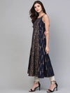 Navy Blue Printed Strappy Kurta