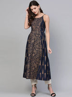 Navy Blue Printed Strappy Kurta