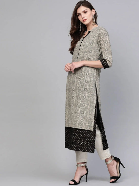 Layered Gold Print Kurta