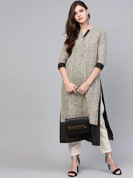 Layered Gold Print Kurta