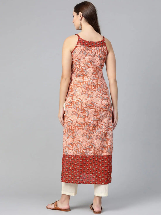 Sleeveless Printed Long Kurta