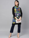 Picasso Printed Reversible Kurti-PKL4350BLU-S