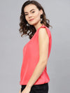 Coral Top With Fake Shoulder-Tab-PKTL5200CRL-XS