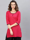 3/4sleeves front buttoned kurti-PKL4347RD-S