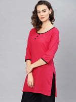 3/4sleeves front buttoned kurti-PKL4347RD-S