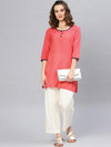 3/4sleeves front buttoned kurti-PKL4347CRL-S