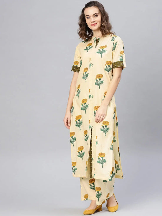 Floral Printed Kurta With Matching Palazzo