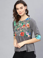 Yoke Printed Top