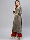 Abstract Silver Block Printed Kurta