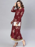 Foil Printed Layered Kurta