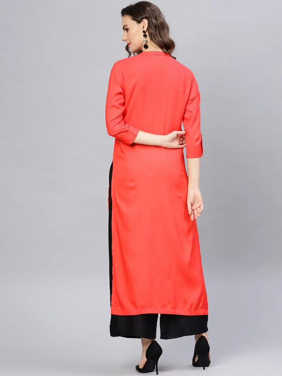 Face Embroidered Straight Kurta