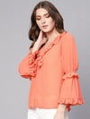 Solid Linear Frill Top