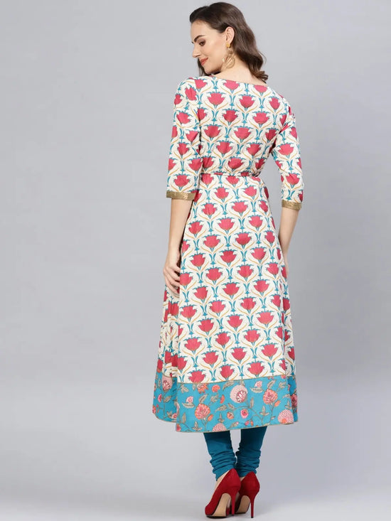 Floral Asymmetric Flared Kurta