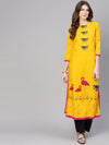 Mirror Image Flamingo Straight Kurta