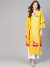 Embroidered Flamingo Kurta-PK4290-S