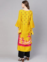 Bell Sleeves Layered Flamingo Printed Kurta-PK4297-S