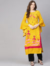 Bell Sleeves Layered Flamingo Printed Kurta-PK4297-S