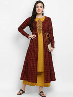 Handloom Embroidered Top With Jacket And Pants