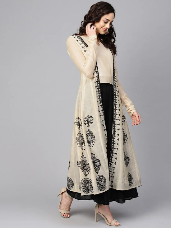 Printed Fake Jacket Kurta