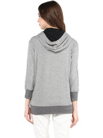 Solid Hooded Sweatshirts With Pockets-PKJ2022GREY-S