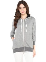 Solid Hooded Sweatshirts With Pockets-PKJ2022GREY-S