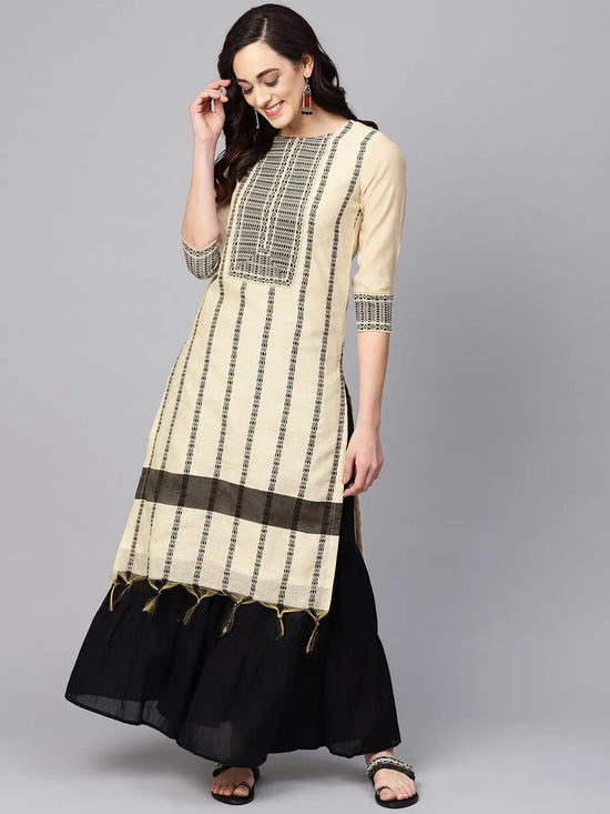 Straight Fit Stripe Printed Kurta