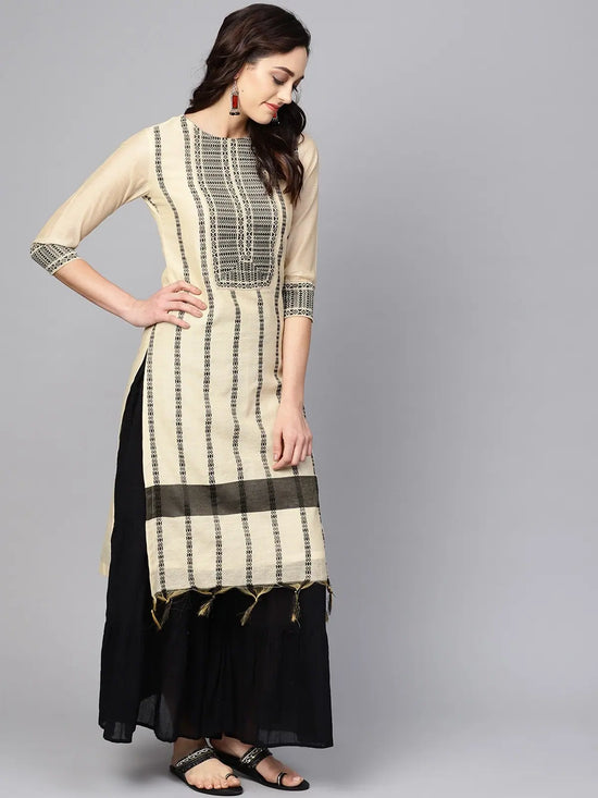 Straight Fit Stripe Printed Kurta