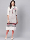 Handloom Floral Embroidered Straight Kurta