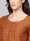 Handloom Lurex Embroidered Straight Kurta