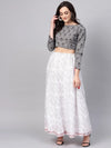 Handloom Buddha Top With Printed Skirt