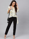 Floral Overlap Collar Top