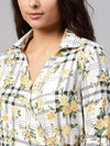 Floral Overlap Collar Top