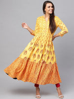 Tribal Print Flared Tiered Kurta