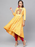 Tribal Print Yoke Kalidaar Kurta