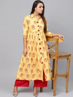 Tribal Print Flared Tassel Kurta