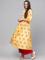 Tribal Print Flared Tassel Kurta